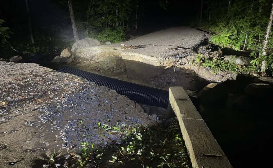 Flooding damaged local and state roads in Madison, NH, on June 11, 2026.