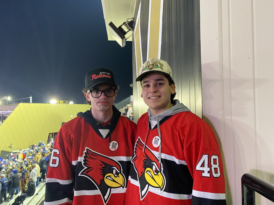ISU students Max Montalvo, right, and Landon Hensley at Monday's game in Nashville.