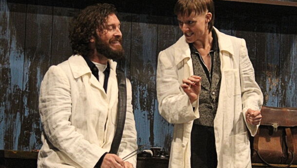 As Cornelius, Ben Williamson proposes a string of ideas for his own inventions, only to have Gray shoot them down as impractical or outlandish. 