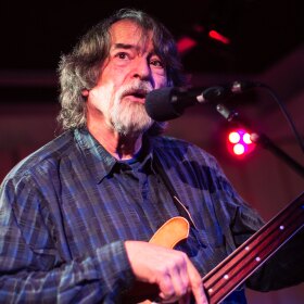 Bassist Chris Brubeck in the KNKX Seattle studios.