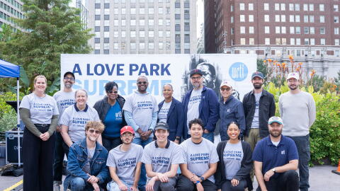 Members of the WRTI team onsite at A Love Park Supreme, on Sept. 23, 2026.