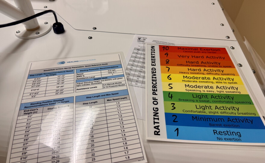 Patients' work on the Rise&Walk machine is ra