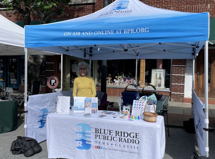 Volunteer working at the BPR table at a recent public event