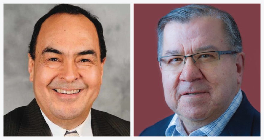 Alaska state Sen. Donny Olson (left) and Sen. Lyman Hoffman (right)