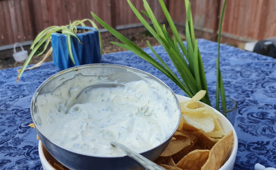 Chip Dip made with Society Garlic