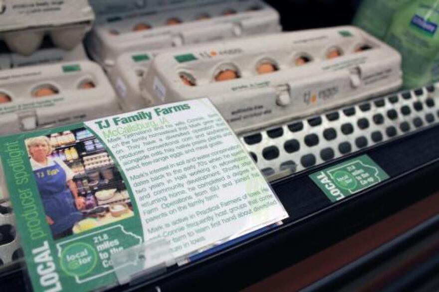 Wheatsfield Cooperative Grocery in Ames, Iowa, makes an effort to purchase food grown by local farmers in addition to their other products.