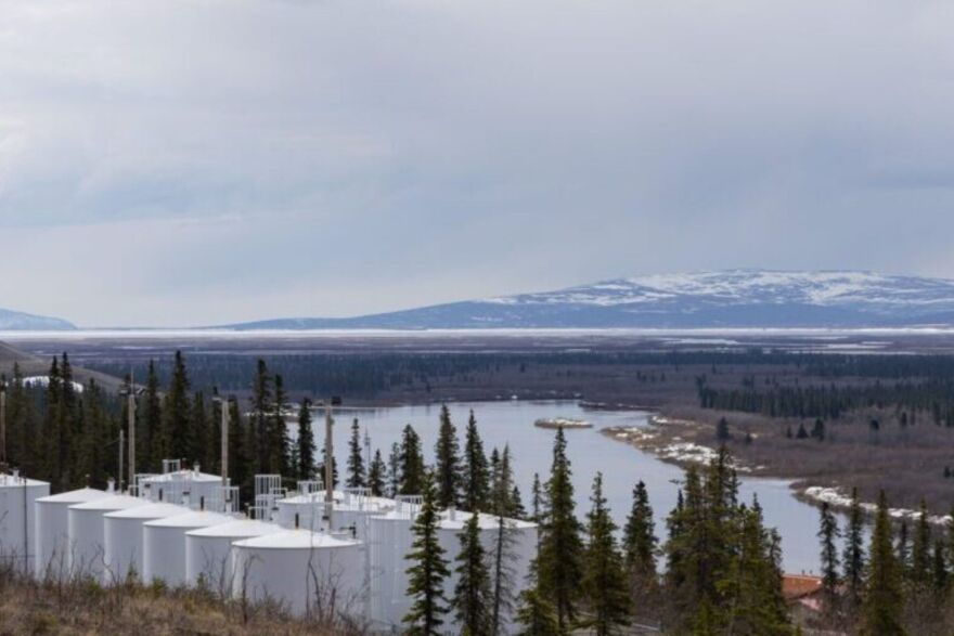 The fuel tank farm in White Mountain, Alaska, May 21, 2026.