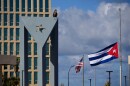 The Cuban flag flies at half-mast at the Anti-Imperialist Tribune near the U.S. embassy in Havana, Cuba, Monday, Jan. 5, 2026, in memory of Cubans who died two days before in Caracas, Venezuela during the capture of Venezuelan President Nicolas Maduro by U.S. forces.