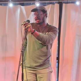 Aubrey Barnes performing during Inscape Collectives September Open Mic.