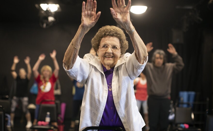Gladys Long exercises