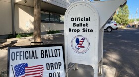 An official ballot drop-off box in Ashland, Ore.