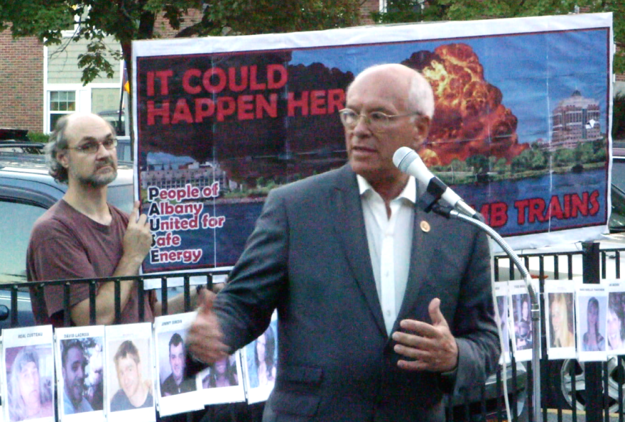 Public outcry against the so-called "Bomb trains" reached a fever pitch in 2014 over the July 4th holiday weekend - In Albany, Congressman Paul Tonko marked the one-year anniversary of the oil train disaster in Quebec.