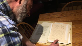 Mike Kelly, head of archives and special collections at Amherst College, reads from the Melville Dewey archive.