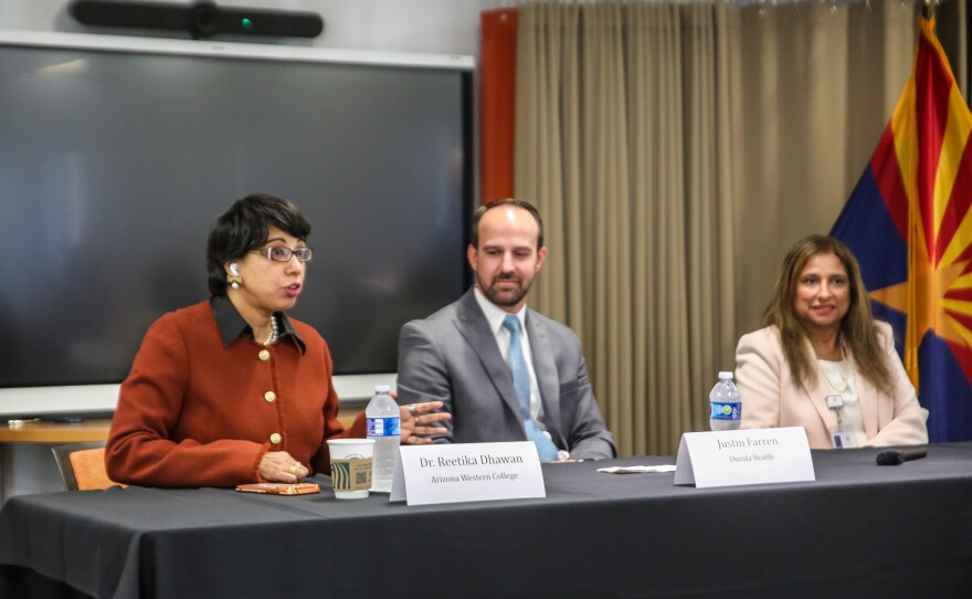 "Whether it's a week deadline or a month, if there is a project which will help community, Onvida Health and Sunset is always ready to support, and that's the reason we collaborate on so many projects," said Dr. Reetika Dhawan, AWC president (far left).
