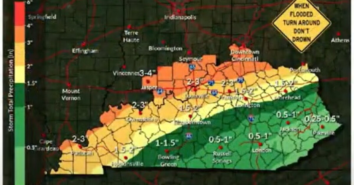 Kentucky hit with another severe weather warning heading into Friday