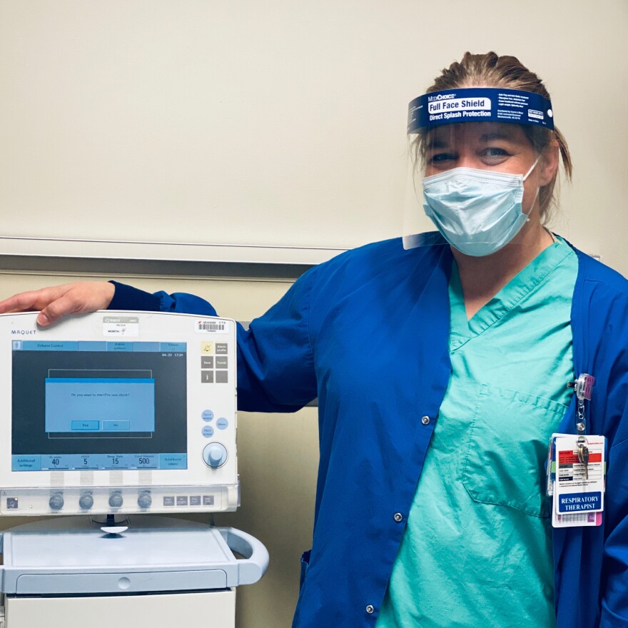 Andrea Bailey, a respiratory therapist at CaroMont Health in Gastonia.