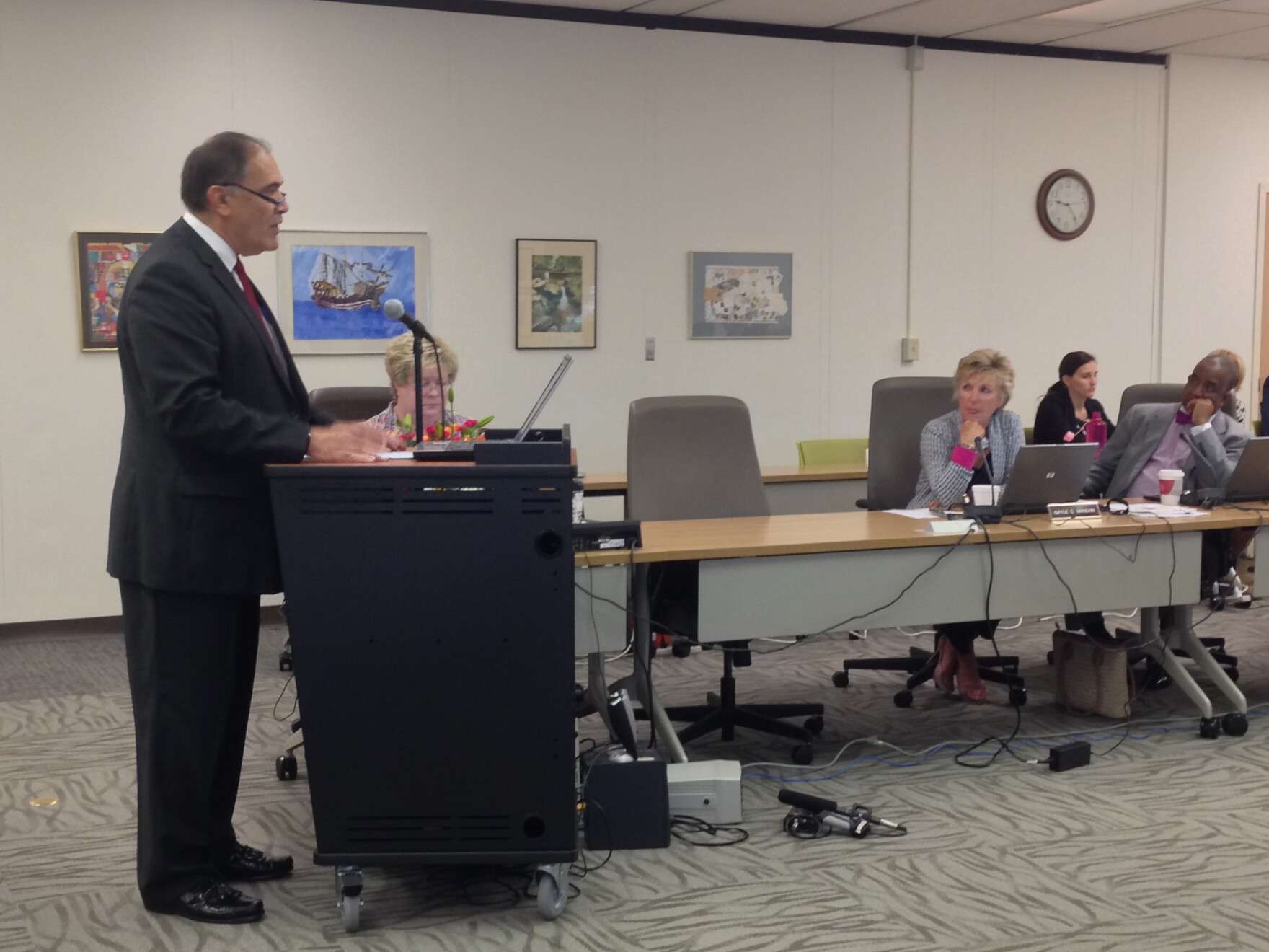 Monongalia County Superintendent Frank Devono at the state Board of Education.