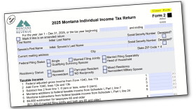 A partial Montana income tax form.