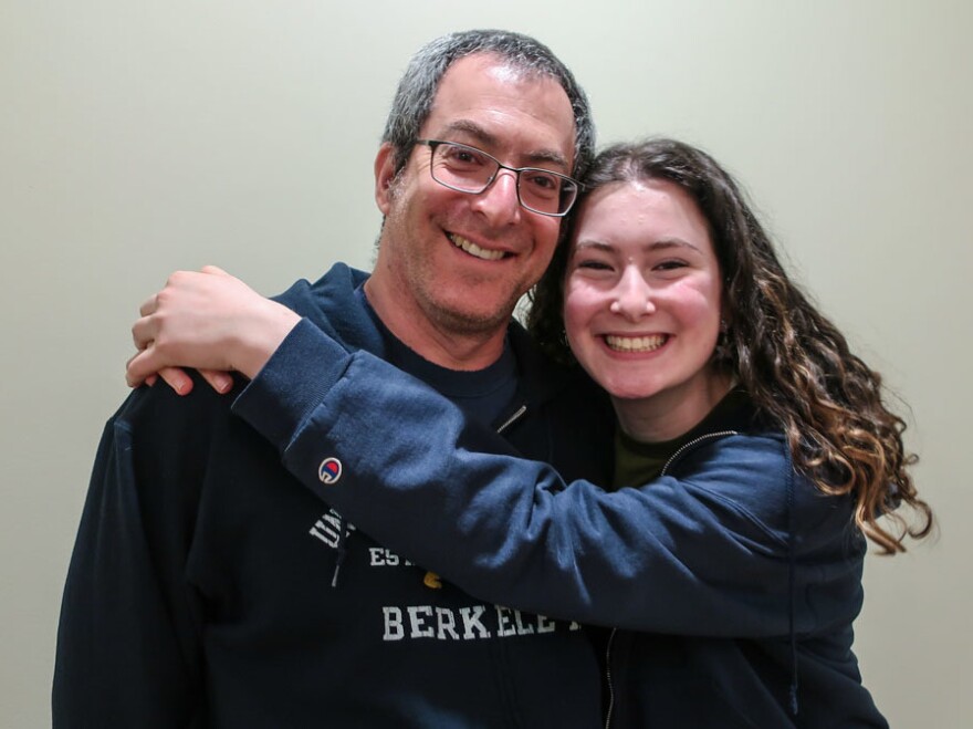 At their StoryCorps interview in Portland, Ore., in March, Josh Weiner and his daughter, Sylvia Grosvold, remember Grosvold's mother, who died by suicide 11 years ago.