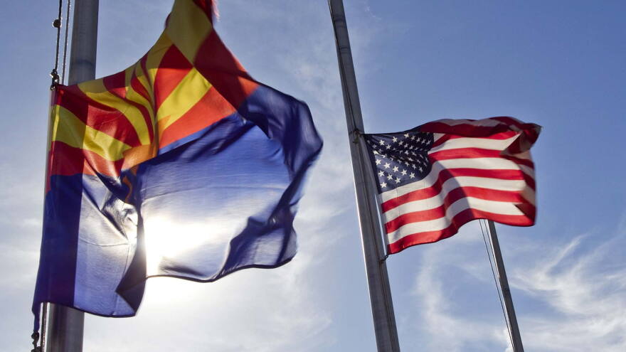 Half staff flags