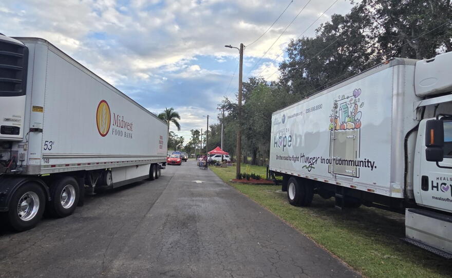 A evening food distribution in Immokalee recently let those who might not be able to attend a daytime event get access to needed food staples and supplies.