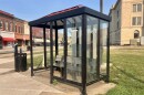 The graffiti-marked shelter at CityLink's downtown Pekin bus stop in front of the Tazewell County Courthouse was empty early Tuesday evening, but cigarette butts and a cellphone littered the ground.