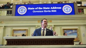 Gov. Kevin Stitt delivers his State of the State address on Monday, Feb. 5, 2024, at the Oklahoma State Capitol.