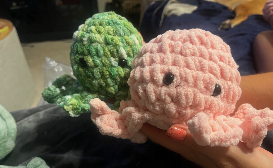 Some of Ava Williams' crochet animals.