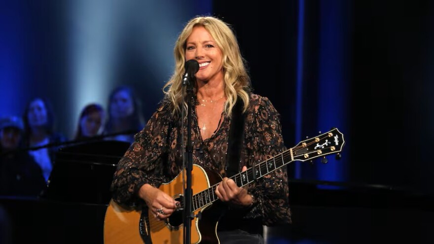 Sarah McLachlan performing in a CBC studio in Toronto.