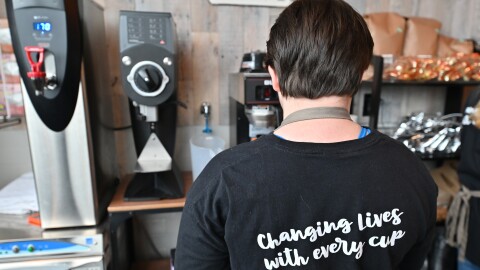 "Changing lives with every cup" is the motto on the uniforms worn at Coffee Inclusive in Pittston.