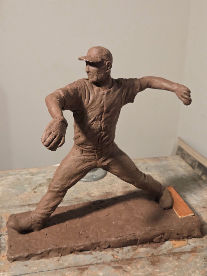 An early clay model of the Wagner statue.