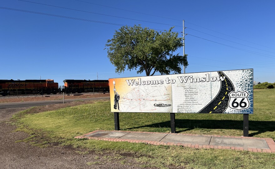 Winslow welcomes visitors to its stretch of Route 66.