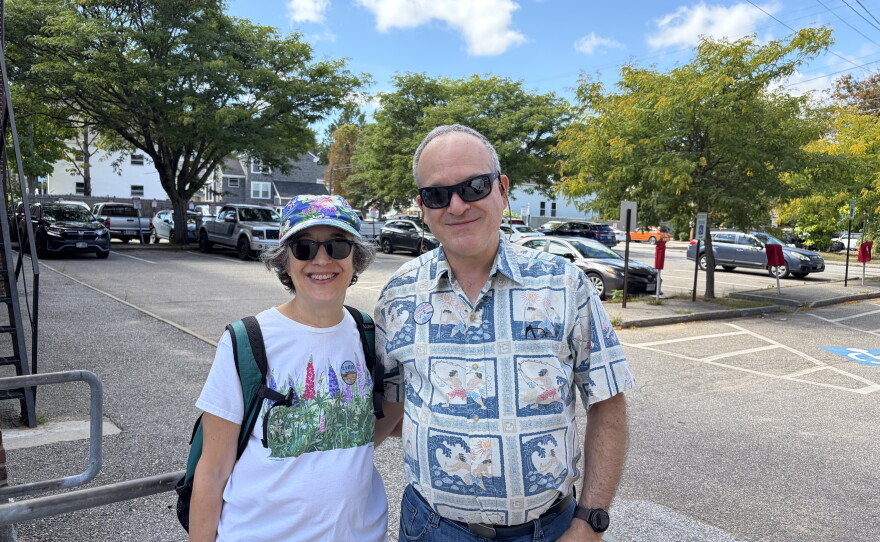 Ward and Holly Cooper voted at the Green Street Community Center in Concord Tuesday. They both said they want politicians to work together across the aisle.