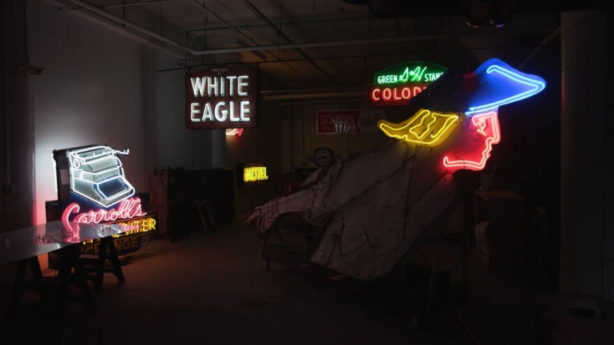 Part of the iconic Paul Revere neon sign still glows. The landmark sign could reportedly be rebuilt for about $125,000.