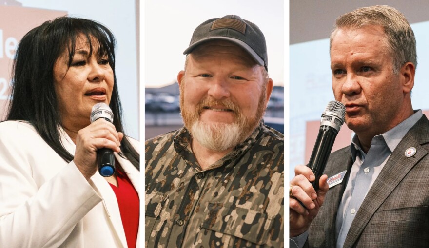 2026 Texas Senate District 22 primary candidates Rena Schroeder, Jon Gimble and David Cook.