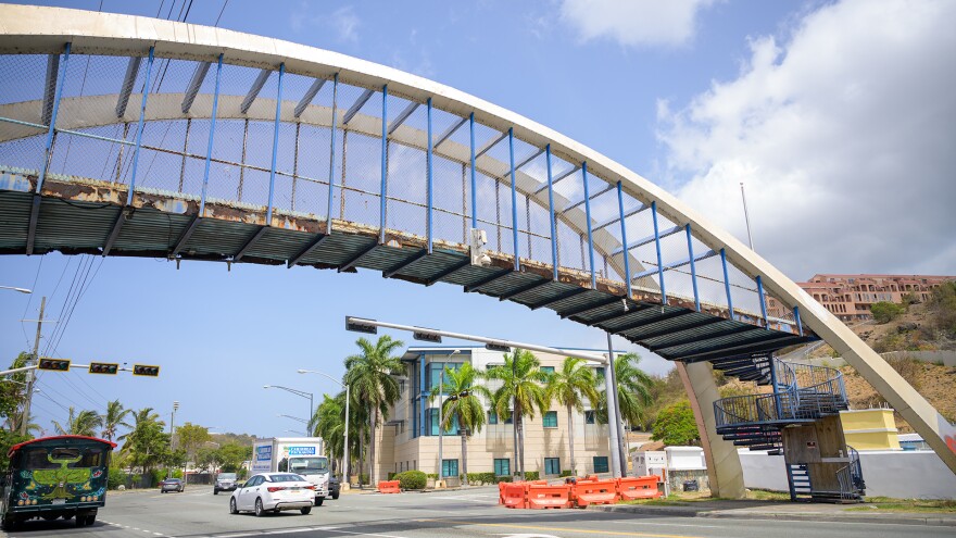 Pictured: The deteriorating pedestrian bridge near the old Addelita Cancryn School on St. Thomas.