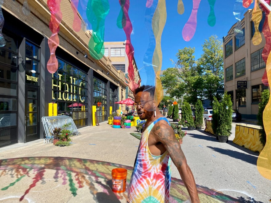 Sampson Levingston, mid-walk and talk on Aug. 31, 2022.