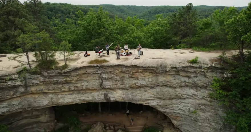 Bendigo Fletcher performs in Natural Bridge State Resort Park.