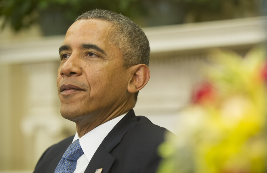 President Barack Obama talks about the government shutdown during a media availability following Obama's meeting with Israeli Prime Minister Benjamin Netanyahu in the Oval Office at the White House in Washington, D.C. on Monday.