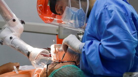 Dentist and patient