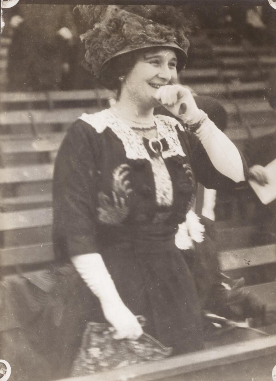 Helene Hathaway Robison Britton, shown here at the old Robison Field, owned the St. Louis Cardinals from 1911-1918.