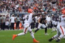 Cleveland Browns quarterback Deshaun Watson (4) passes during the first half of a preseason NFL football game, Saturday, Aug. 15, 2026, in Chicago.  