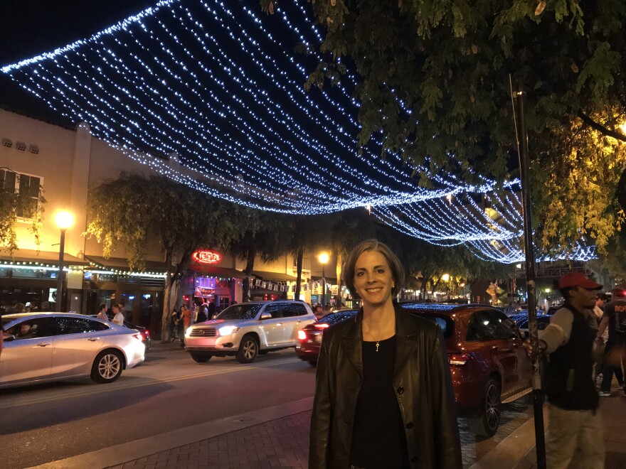 Sarah Hannah-Spurlock, Fort Lauderdale Nighttime Economy Manager, stops by the Himmarshee Entertainment District to observe at bars on March 22, 2019.