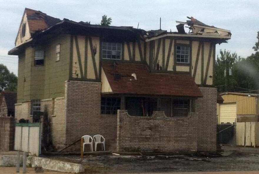 Apartment building sustains heavy damage near 6th and Lewis.