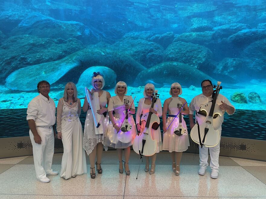 Violectric plays at the opening of Orlando International Airport's Terminal C in 2022.