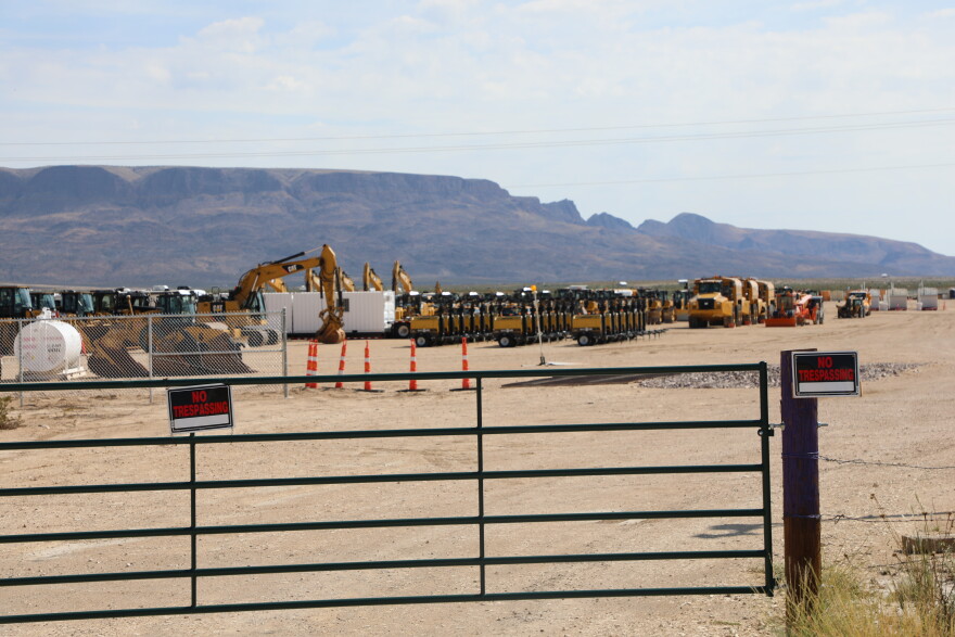 The Highway 118 man camp near Terlingua housed large amounts of equipment in September.