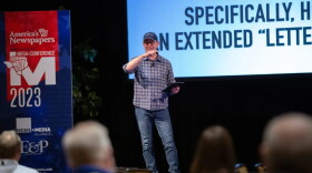 Rob Curley, editor of the Spokesman-Review in Spokane, Washington, speaks at the 2023 News Media Mega-Conference about audience connection.