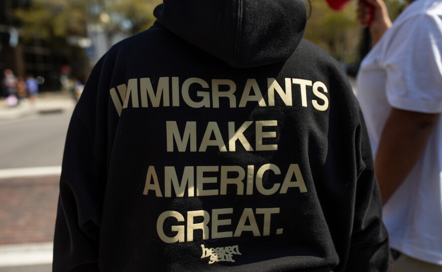 Family friend Katie Martinez Bautista protests for Edilberto Espinoza Sierra in downtown Wilmington on March 14, 2026. Edilberto, 21, was shot and killed by Wilmington Police Department officers and New Hanover County Sheriff's Office deputies in a downtown parking garage during the early morning hours of March 8, 2026. The family is calling for an investigation and release of information surrounding the shooting.