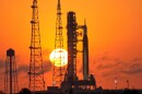 NASA's Space Launch System rocket with the Orion spacecraft set for the Artemis 2 mission is seen on Launch Complex 39B at sunrise at the Kennedy Space Center, Tuesday, March 24, 2026, in Cape Canaveral, Fla.