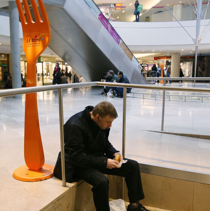 A 2009 photo of the La Defense shopping mall, west of Paris, where Saturday's stabbing attack took place.